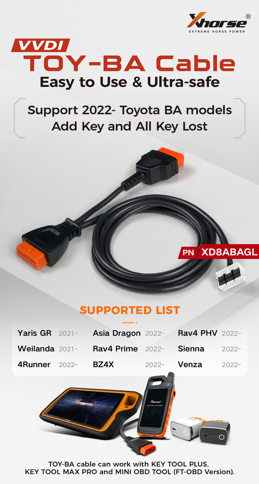 XHORSE XD8ABAGL Toyota BA All Keys Lost Adapter