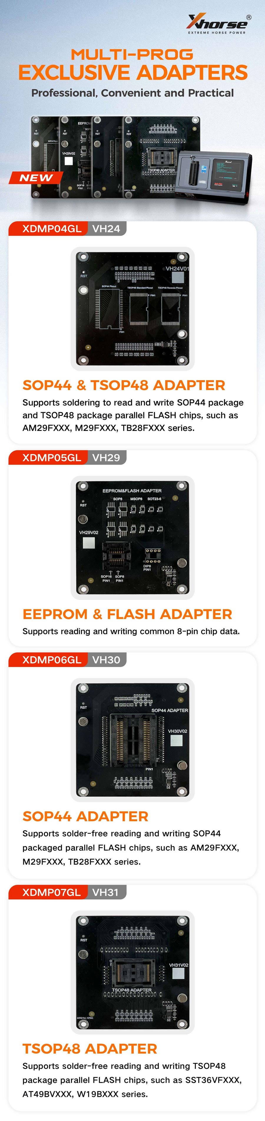 XHORSE XDMP07GL VH31 TSOP48 Solder Free Adapter
