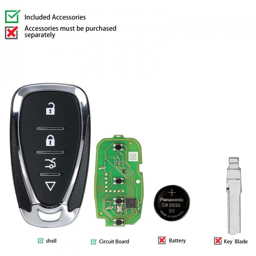 Xhorse XSCL01EN Universal Smart Key for Chevrolet 4 Buttons 5pcs/lot