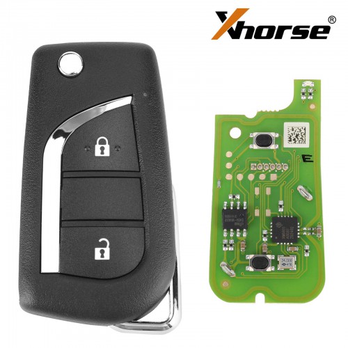 Xhorse XKTO01EN Wire Remote Key Toyota Flip 2 Buttons English 5pcs/lot