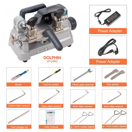 Xhorse DOLPHIN XP-009C Key Cutting Machine Without Battery for Single-Sided and Double-Sided Keys