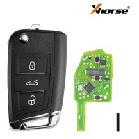 5pcs Xhorse XSMQB1EN Universal Smart Remote Key MQB Filp 3 Buttons Proximity English for VVDI2/ Mini Key Tool