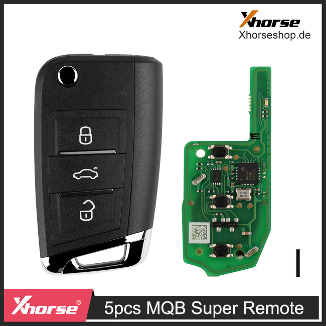 XHORSE XEMQB1EN Super Remote Key MQB Style 3 Buttons with Built-in Super Chip English Version 5pcs/lot