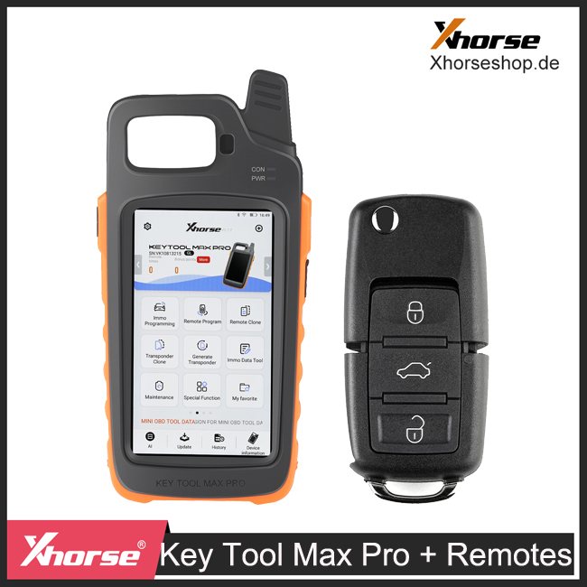 Xhorse VVDI Key Tool Max Pro and 10pcs XKB501EN VW Wire Remote Key Get Free ID48 96bit Function