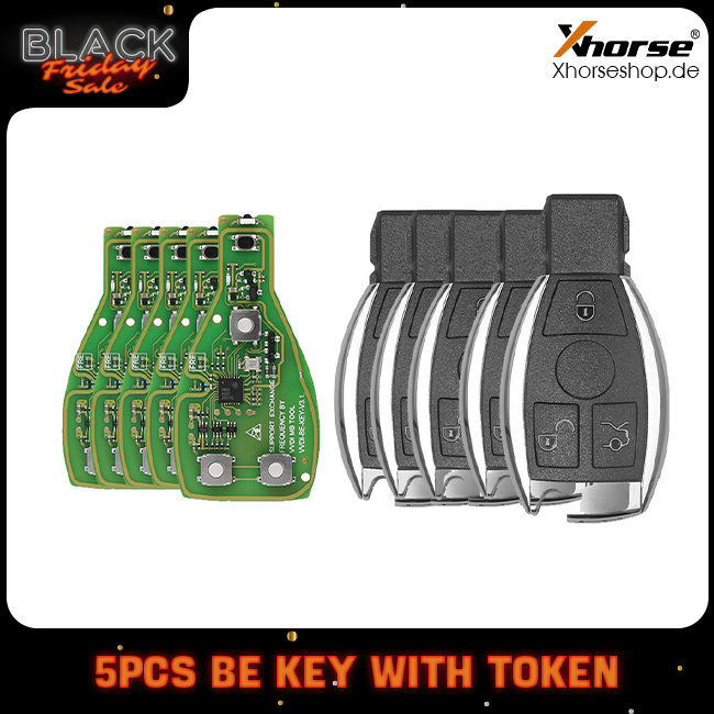 Xhorse VVDI BE Key Pro Improved Version with Smart Key Shell 3 Button Get 5 Free Token for VVDI MB Tool 5pcs/lot