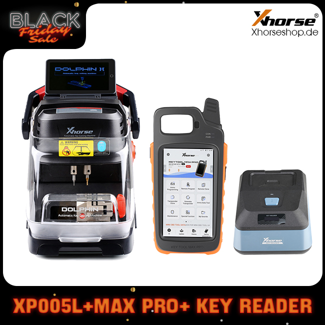 2024 Xhorse Dolphin XP-005L Key Cutting Machine Plus VVDI Key Tool Max Pro with Key Reader