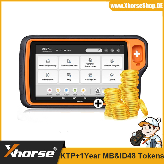 Xhorse XDKP00EN VVDI Key Tool Plus with One Year Unlimited Tokens for Benz + One Year Token for 48 Copy and ID48 96bit Cloning